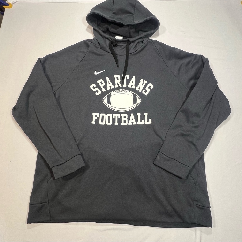 Nike Therma Fit Michigan State Spartans Football Men’s 2XL Gray Hoodie On Field